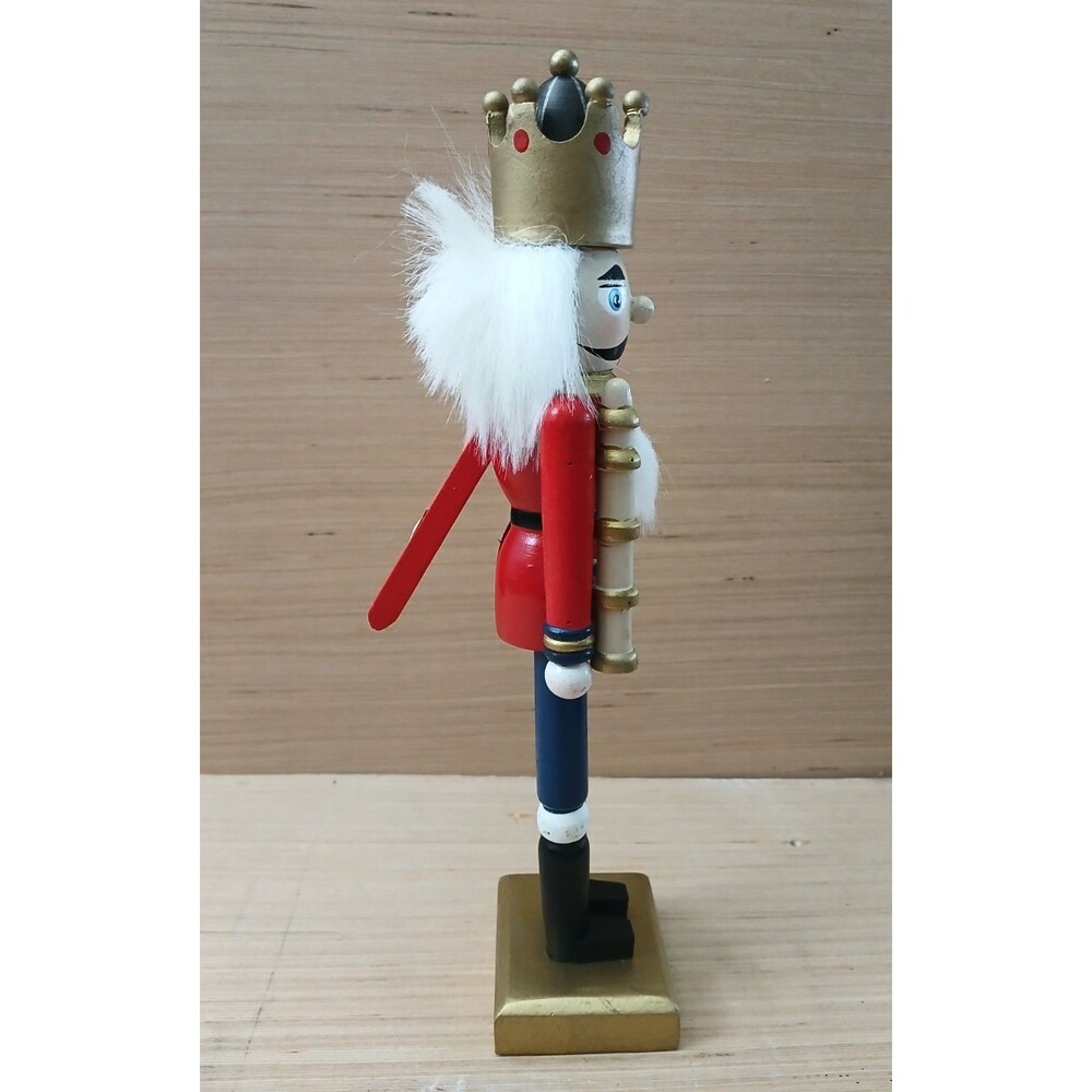 Nutcracker King Figurine 10" Wooden Christmas Decoration Mouth Opens & Shuts - Picture 4 of 11